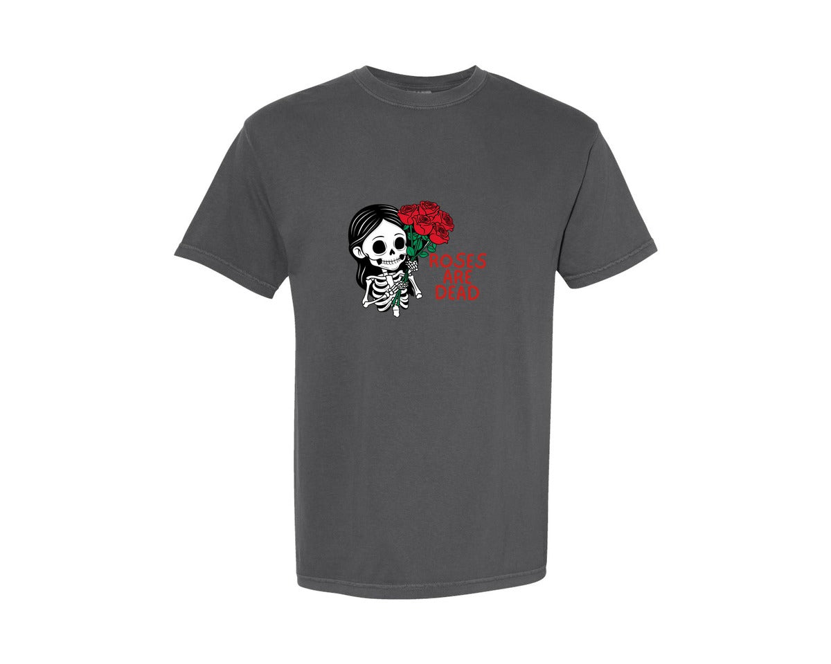 brand:Comfort Colors|color:Pepper|Anti Valentines Day Skeleton 17 Graphic T-Shirt