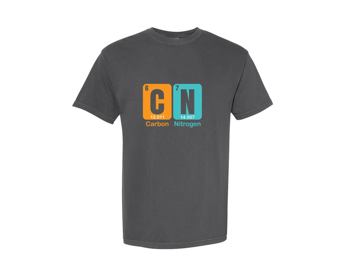 brand:Comfort Colors|color:Pepper|Carbon Nitrogen 67 Meme Periodic Table Graphic T-Shirt