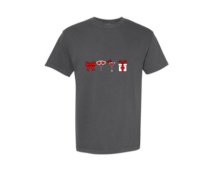 brand:Comfort Colors|color:Pepper|Coquette Valentine Embroidery Design Graphic T-Shirt