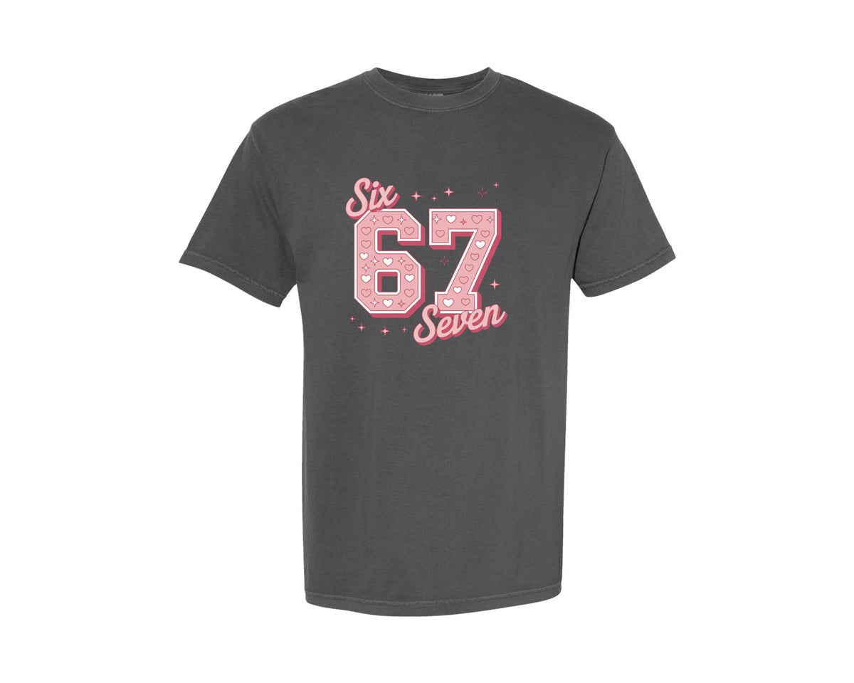 brand:Comfort Colors|color:Pepper|6 7 Valentine Varsity 6 7 Valentine Graphic T-Shirt