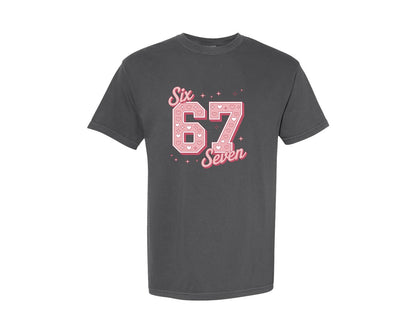 brand:Comfort Colors|color:Pepper|6 7 Valentine Varsity 6 7 Valentine Graphic T-Shirt