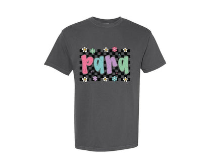brand:Comfort Colors|color:Pepper|Para Checkered Preppy School Teacher Graphic T-Shirt