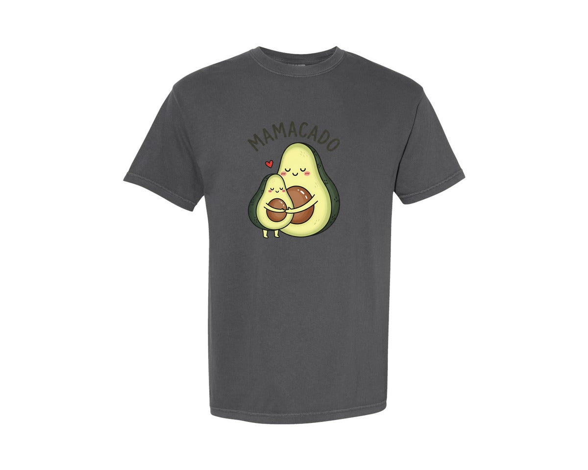 brand:Comfort Colors|color:Pepper|Cute Avocado Mom Baby Graphic T-Shirt