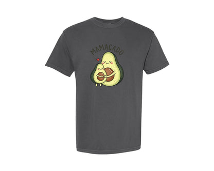 brand:Comfort Colors|color:Pepper|Cute Avocado Mom Baby Graphic T-Shirt