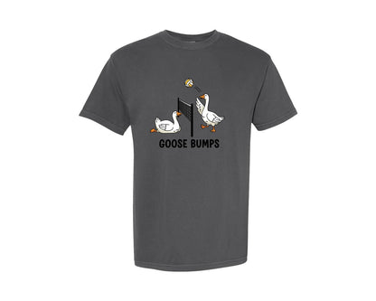brand:Comfort Colors|color:Pepper|Goose Bumps Volleyball Funny Duck Graphic T-Shirt