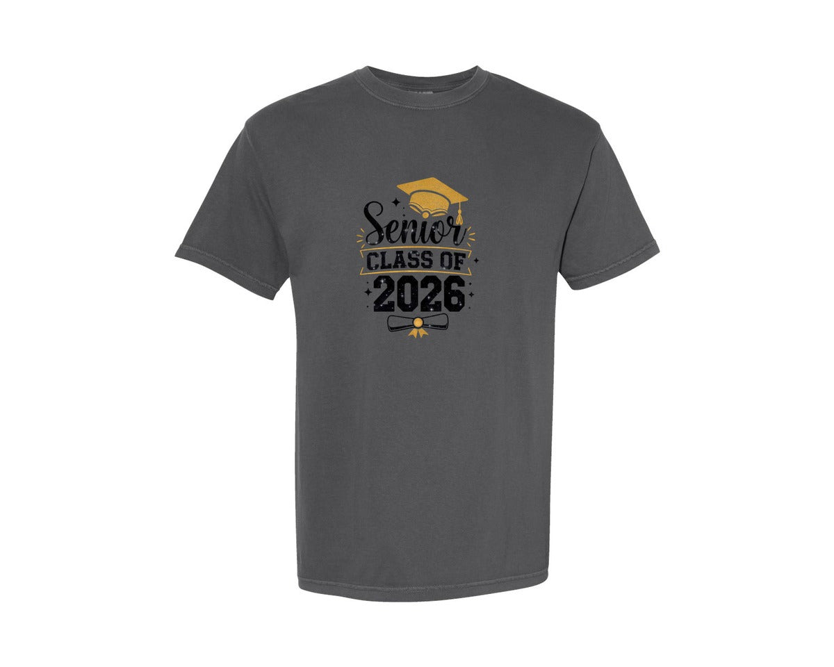 brand:Comfort Colors|color:Pepper|Senior Class Of 2026 Graduation Graphic T-Shirt