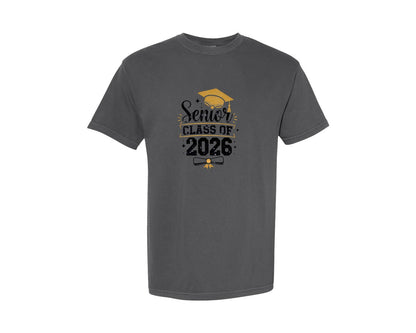 brand:Comfort Colors|color:Pepper|Senior Class Of 2026 Graduation Graphic T-Shirt
