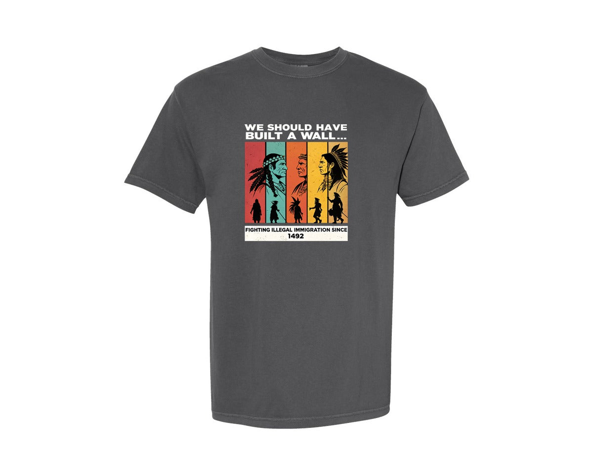 brand:Comfort Colors|color:Pepper|Native American Protest Shirt Design Graphic T-Shirt