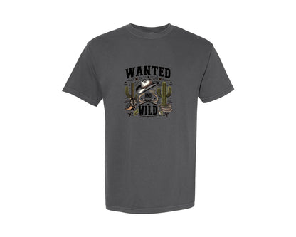 brand:Comfort Colors|color:Pepper|Western Wanted And Wild T Shirt Graphic T-Shirt