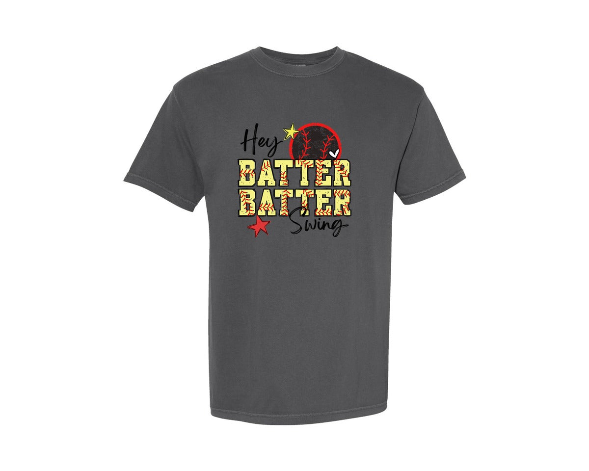brand:Comfort Colors|color:Pepper|Softball Mom Retro Graphic T-Shirt