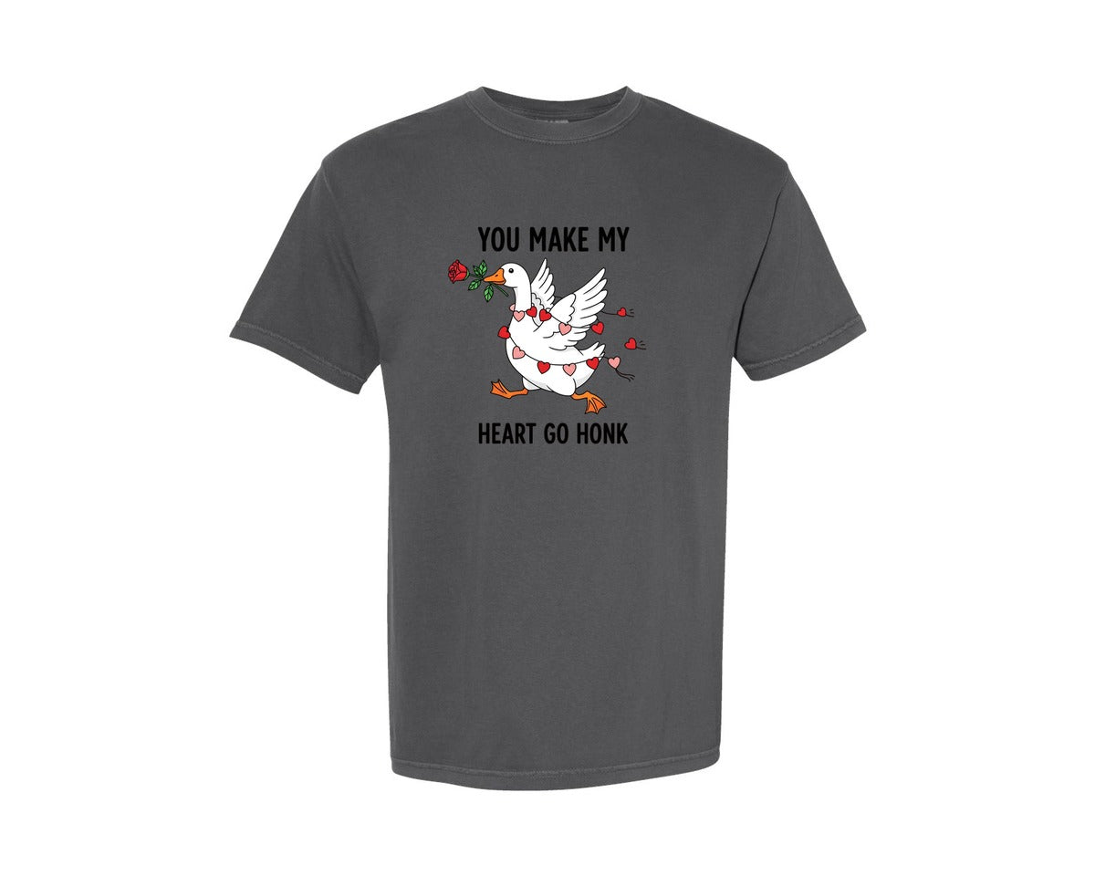 brand:Comfort Colors|color:Pepper|Funny Valentine Goose Salentines Graphic T-Shirt