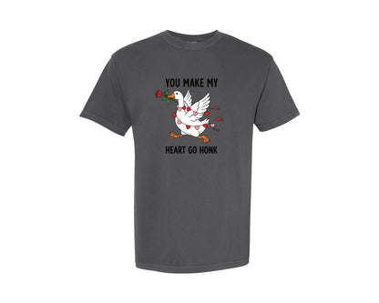 brand:Comfort Colors|color:Pepper|Funny Valentine Goose Salentines Graphic T-Shirt