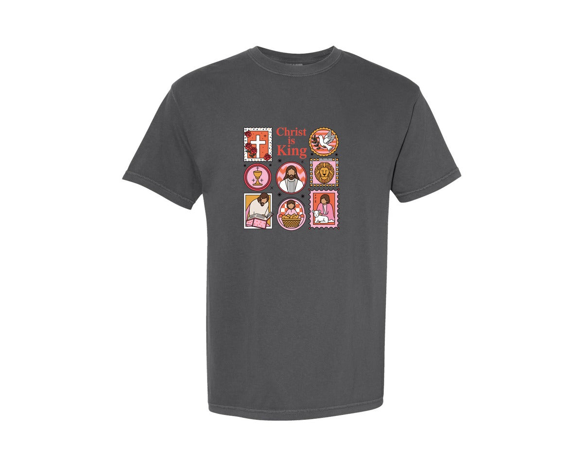 brand:Comfort Colors|color:Pepper|Christian Valentine Stamp Valentine Graphic T-Shirt