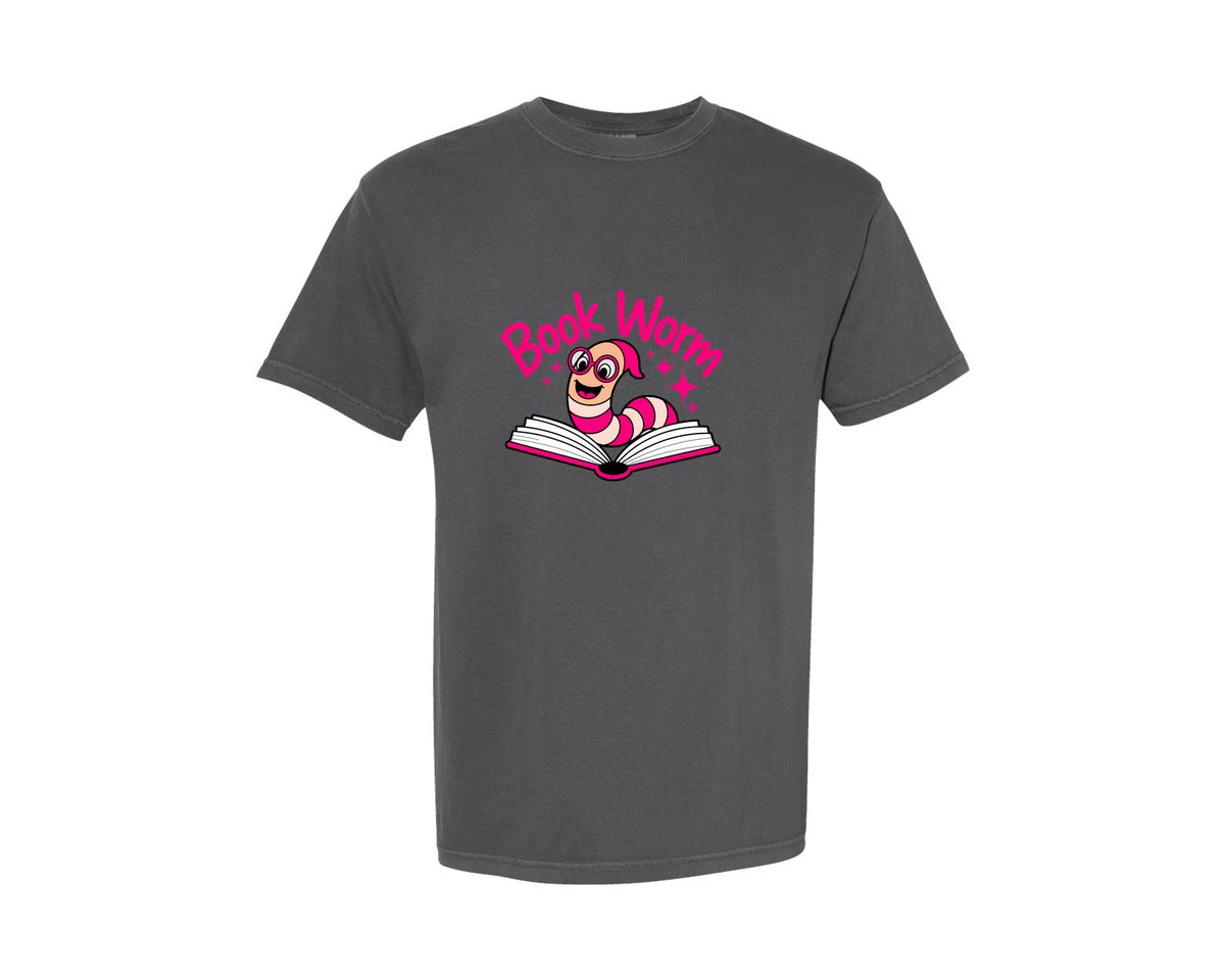 brand:Comfort Colors|color:Pepper|Happy Bookworm For Kids Graphic T-Shirt