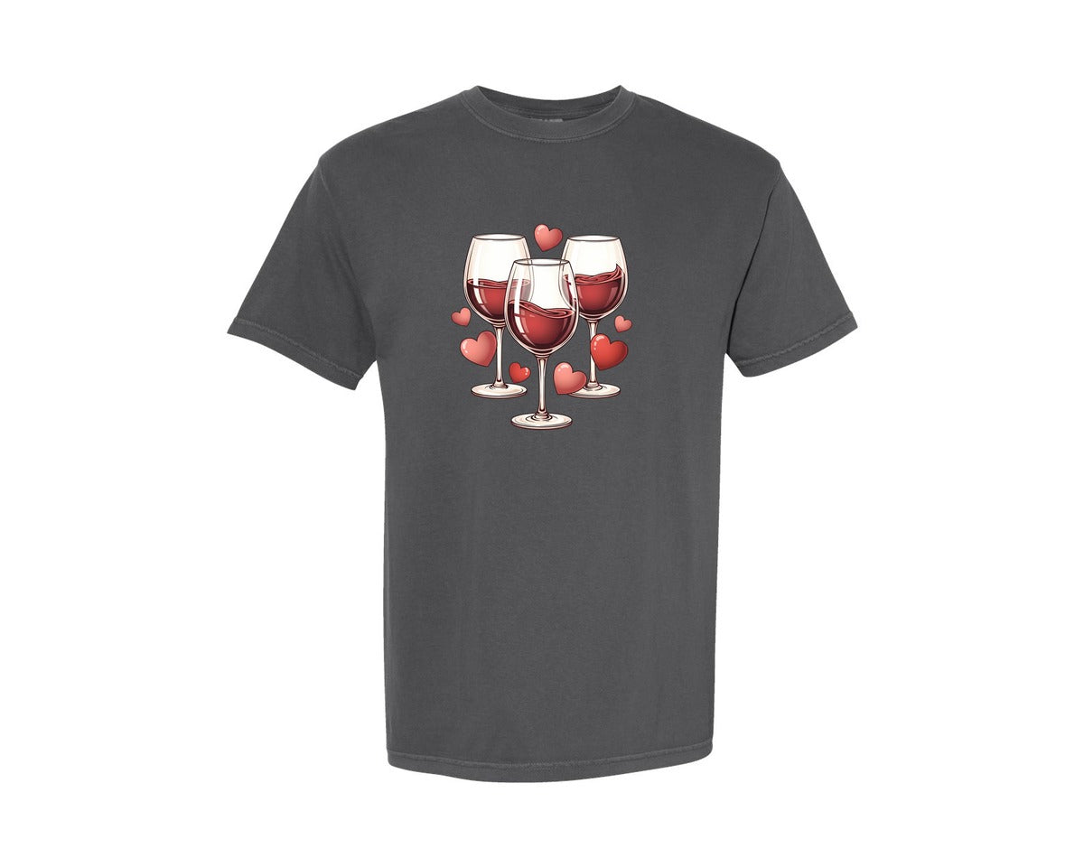 brand:Comfort Colors|color:Pepper|Cute Valentines Day Drink Graphic T-Shirt