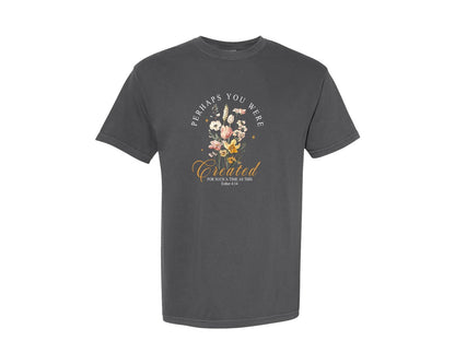 brand:Comfort Colors|color:Pepper|Floral Christian Bible Verse 2 Graphic T-Shirt