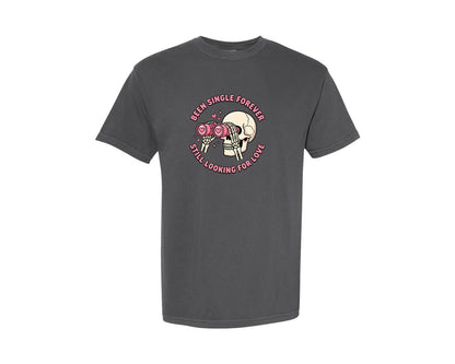 brand:Comfort Colors|color:Pepper|Funny Skeleton Valentine 6 Graphic T-Shirt