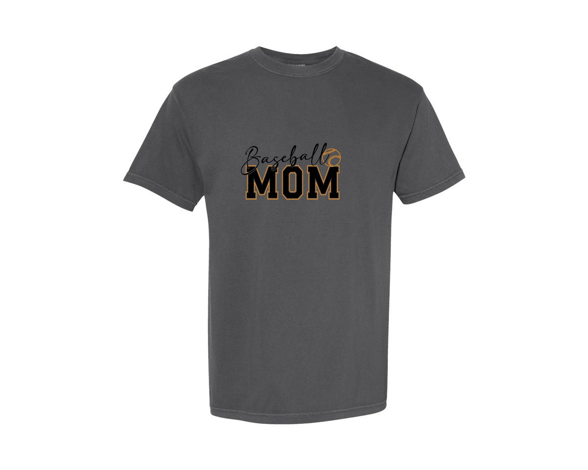 brand:Comfort Colors|color:Pepper|Baseball Mom Svgbaseball Sports Mom 2 Graphic T-Shirt