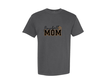 brand:Comfort Colors|color:Pepper|Baseball Mom Svgbaseball Sports Mom 2 Graphic T-Shirt