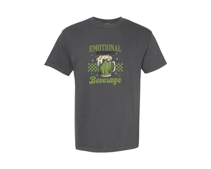brand:Comfort Colors|color:Pepper|St Patricks Emotional Support Beer Graphic T-Shirt
