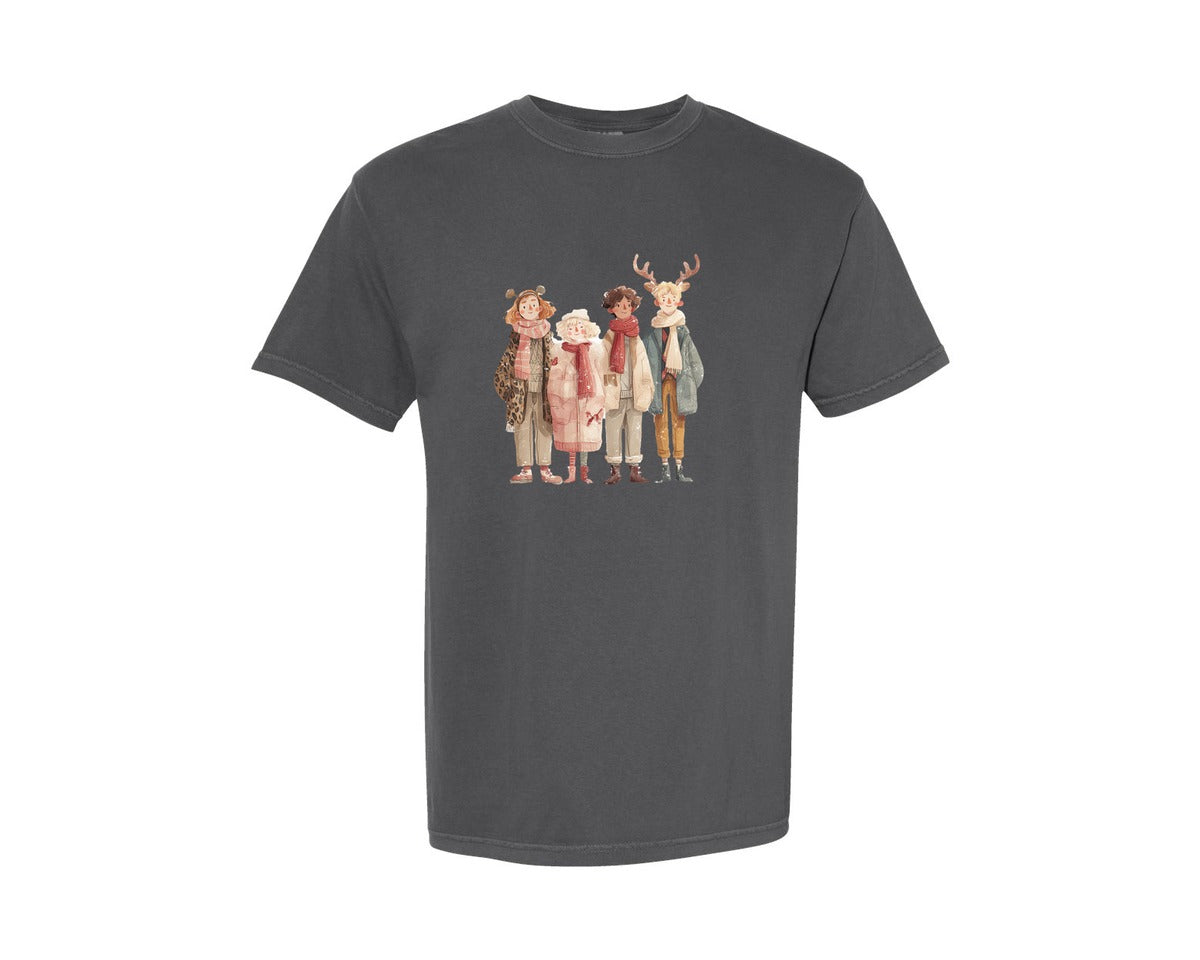 brand:Comfort Colors|color:Pepper|Whimsical Winter Christmas Girl 16 Graphic T-Shirt