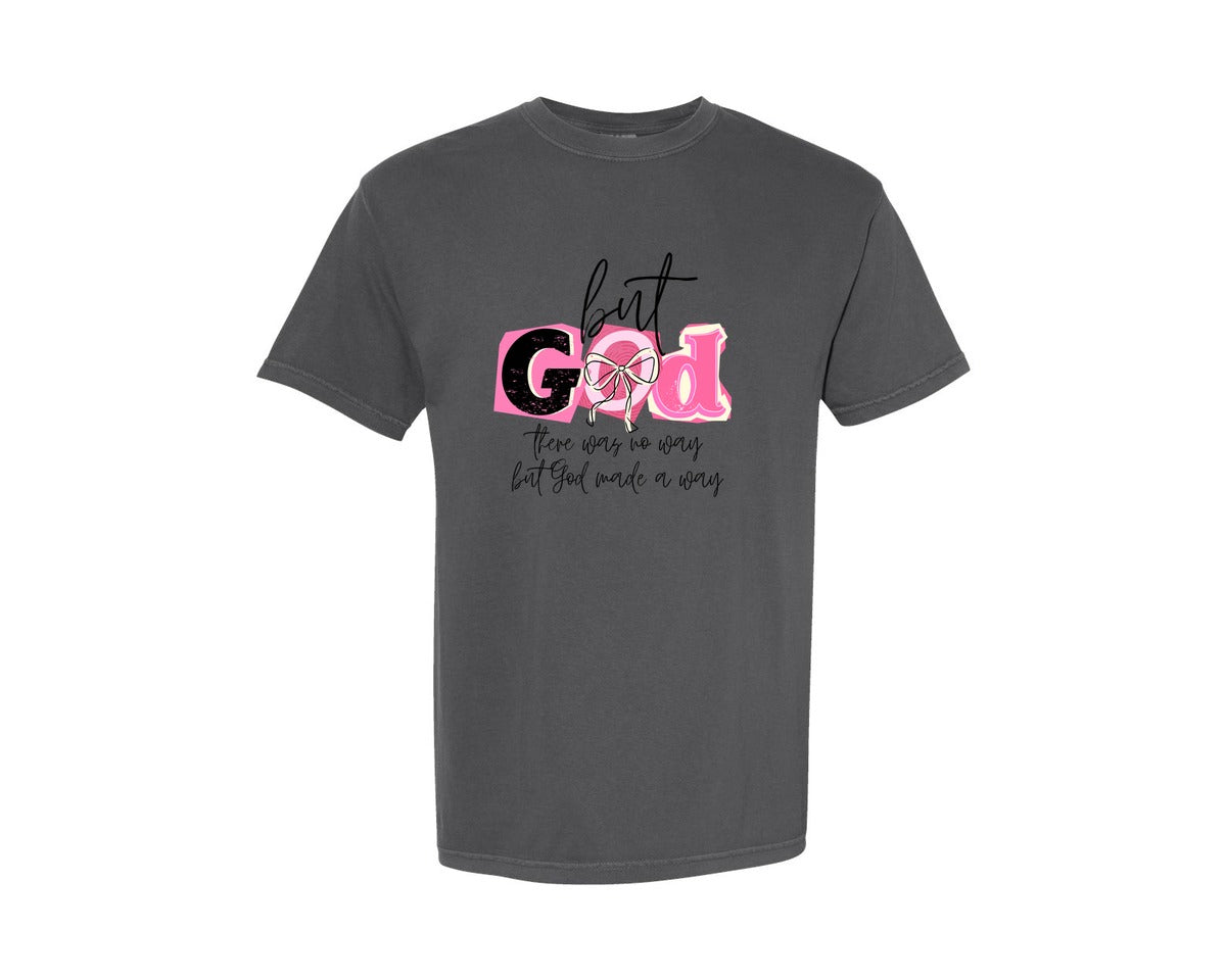 brand:Comfort Colors|color:Pepper|Coquette But God Christian Graphic T-Shirt