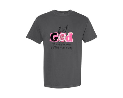 brand:Comfort Colors|color:Pepper|Coquette But God Christian Graphic T-Shirt