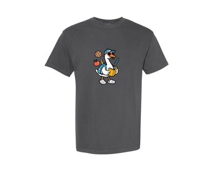 brand:Comfort Colors|color:Pepper|Back To School Blue Boy Goose Graphic T-Shirt