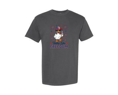brand:Comfort Colors|color:Pepper|Tastes Like Freedom Goose 4Th Of July Graphic T-Shirt