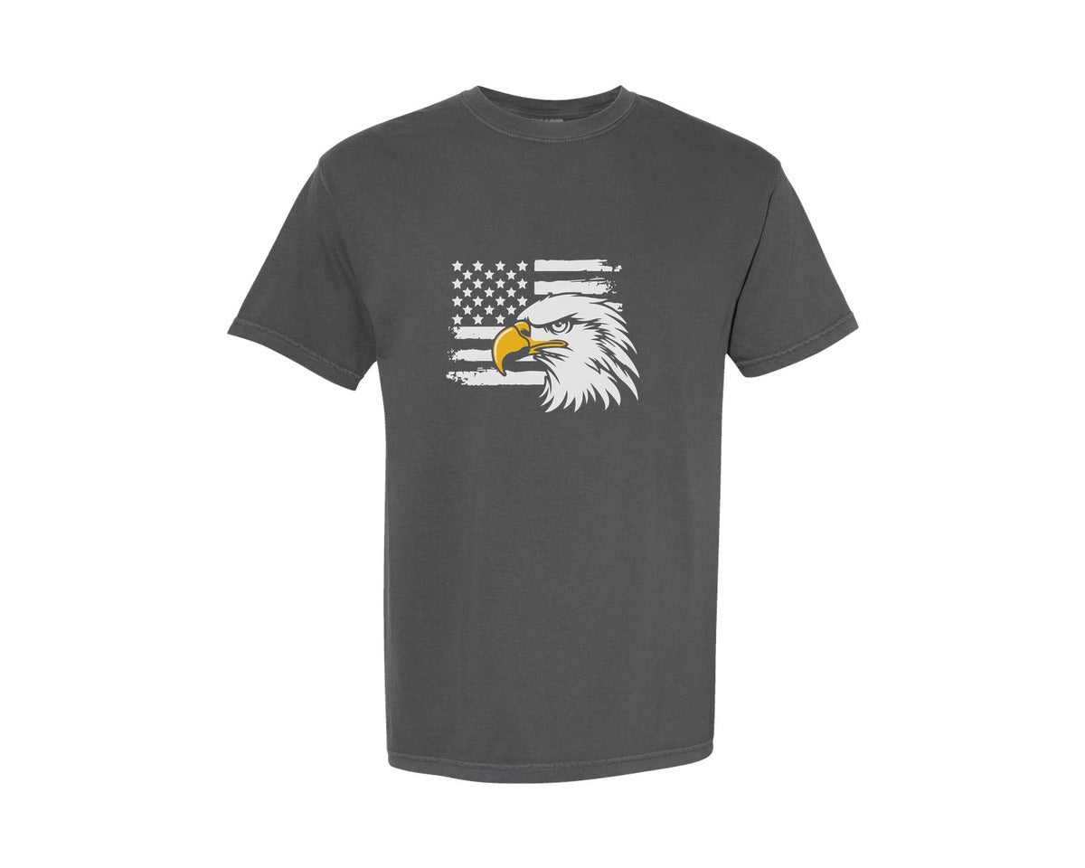 brand:Comfort Colors|color:Pepper|Eagle With American Flag Usa Graphic T-Shirt
