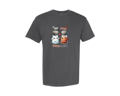 brand:Comfort Colors|color:Pepper|Salt Pepper Friends Forever Kawaii Graphic T-Shirt