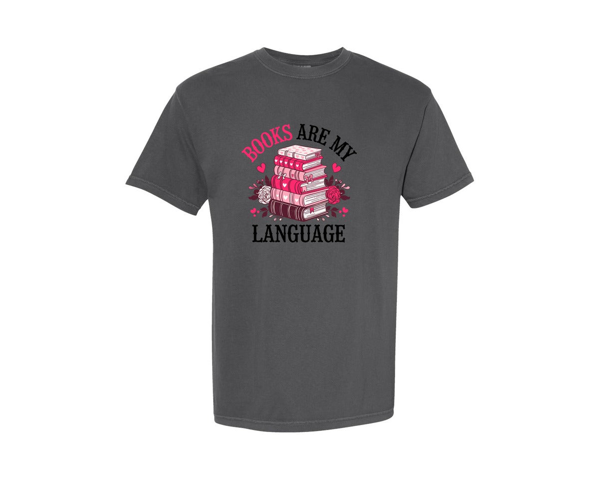 brand:Comfort Colors|color:Pepper|Valentine Book Lover Valentine Graphic T-Shirt