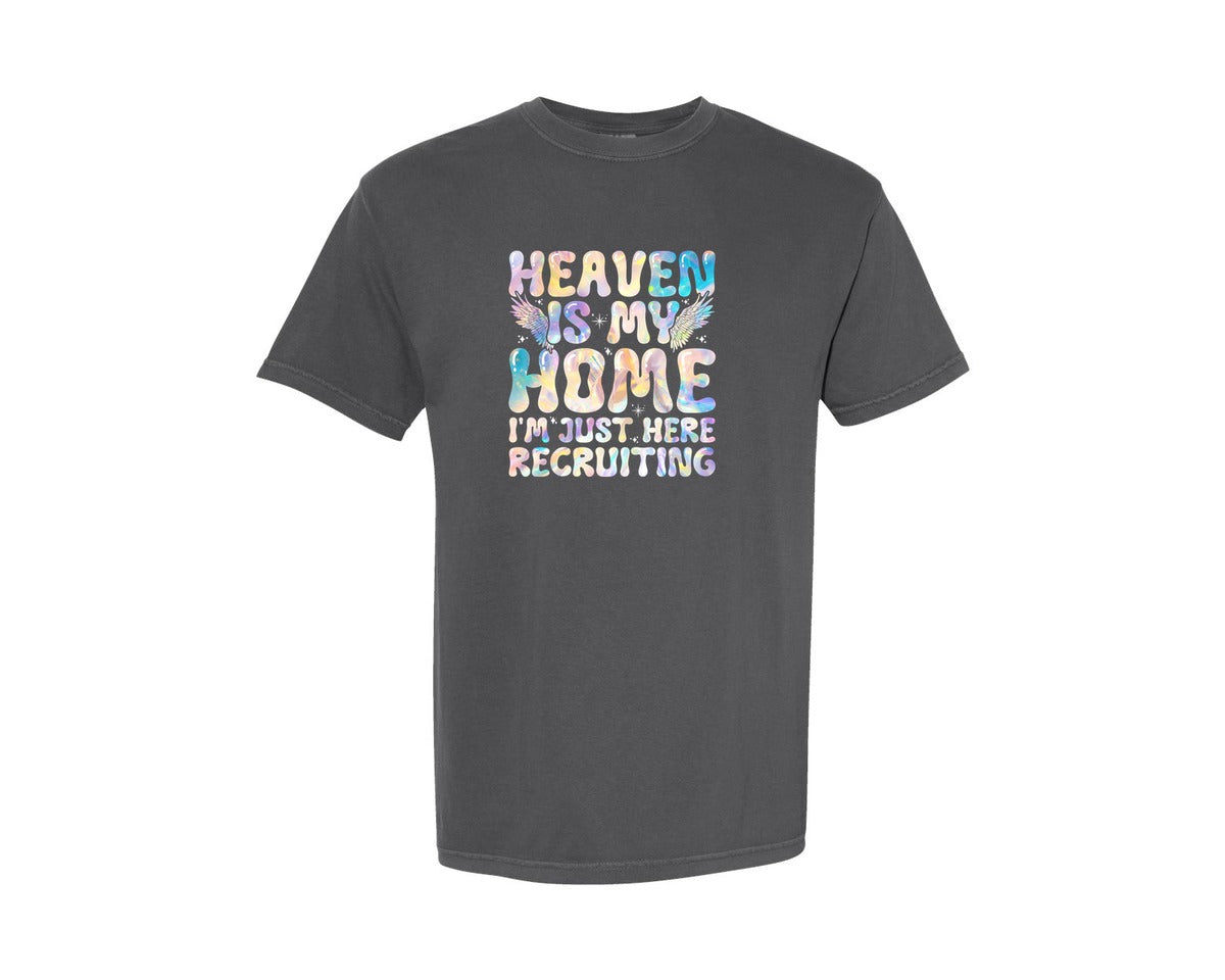 brand:Comfort Colors|color:Pepper|Heaven Is My Home Christian Jesus Graphic T-Shirt