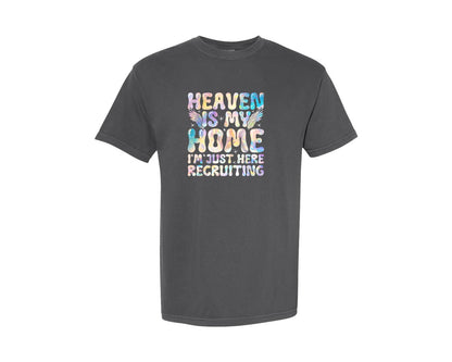brand:Comfort Colors|color:Pepper|Heaven Is My Home Christian Jesus Graphic T-Shirt