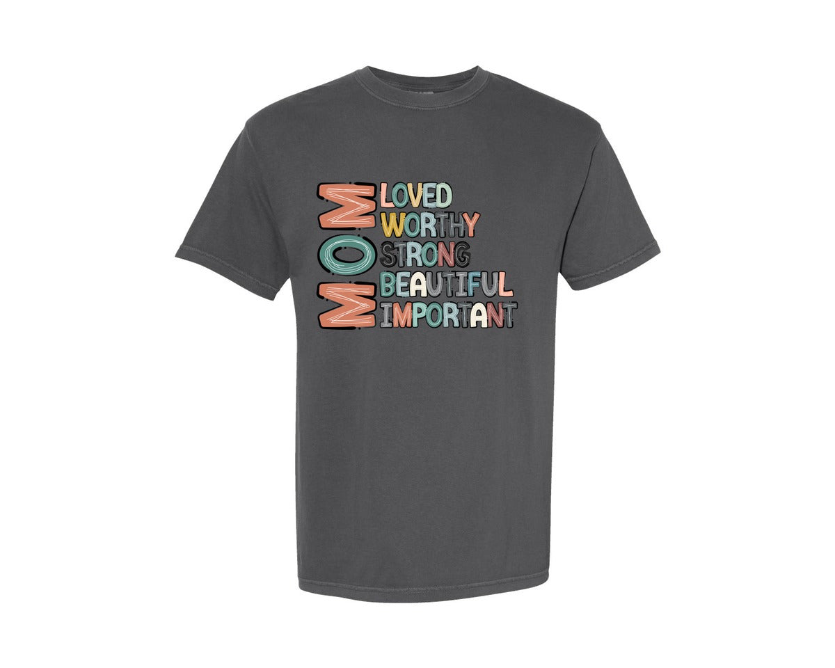 brand:Comfort Colors|color:Pepper|Mom Mothers Day Design Graphic T-Shirt