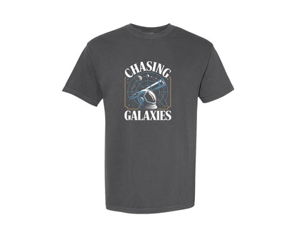 brand:Comfort Colors|color:Pepper|Chasing Galaxies Astronaut Design Graphic T-Shirt