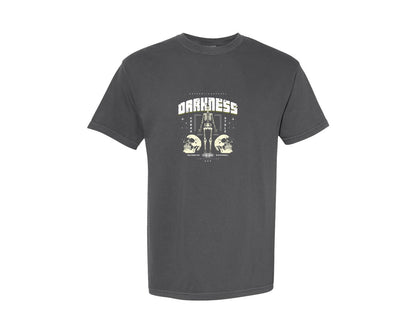 brand:Comfort Colors|color:Pepper|Darkness Skull Grunge Urban Design Graphic T-Shirt