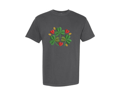 brand:Comfort Colors|color:Pepper|Lucky Day Heart Leaves 2 Graphic T-Shirt