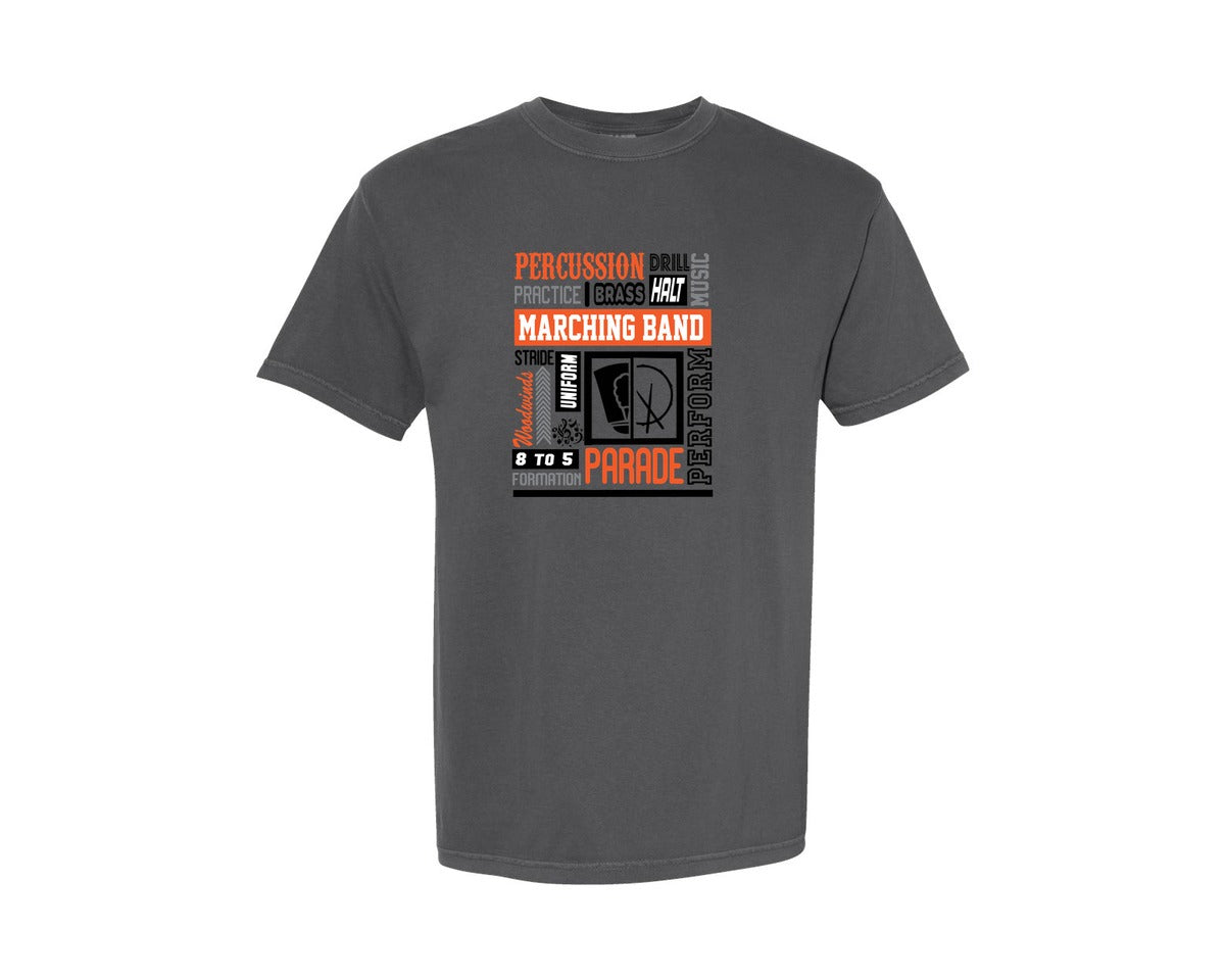brand:Comfort Colors|color:Pepper|Marching Band Music Note Graphic T-Shirt