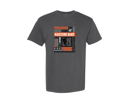 brand:Comfort Colors|color:Pepper|Marching Band Music Note Graphic T-Shirt