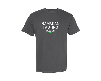 brand:Comfort Colors|color:Pepper|Ramadan Fasting Mode On Ramadan Typogra Graphic T-Shirt