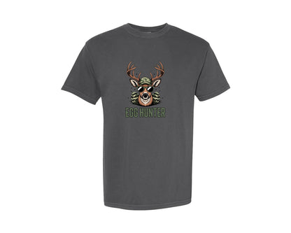 brand:Comfort Colors|color:Pepper|Deer Hunter Easter Egg Hunter Graphic T-Shirt