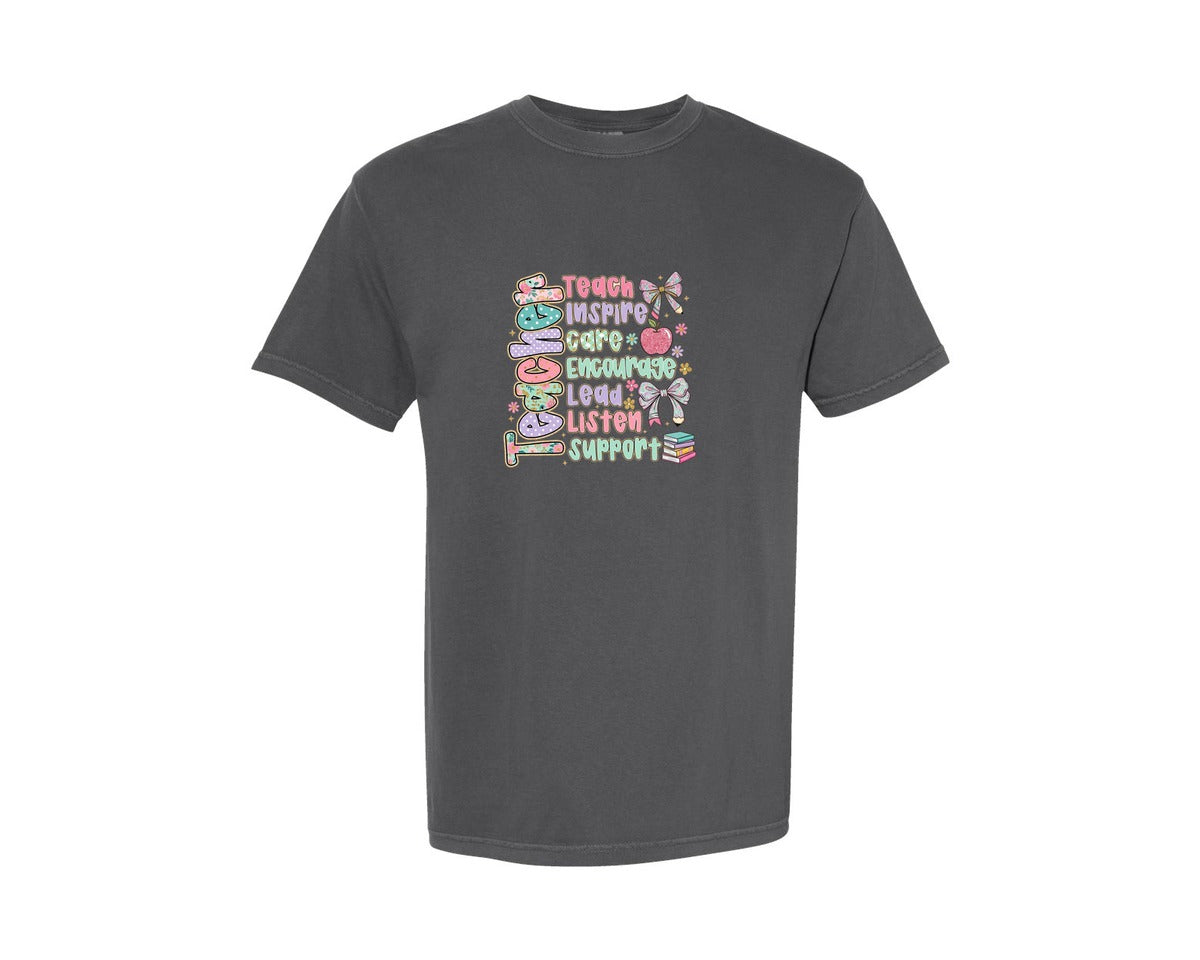 brand:Comfort Colors|color:Pepper|Teacher Appreciation Motivational Graphic T-Shirt