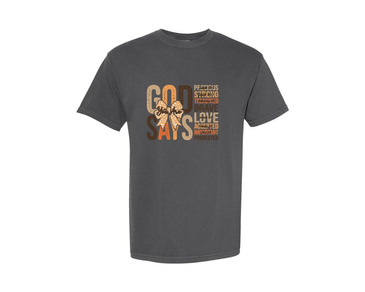 brand:Comfort Colors|color:Pepper|God Says You Are 3 Graphic T-Shirt