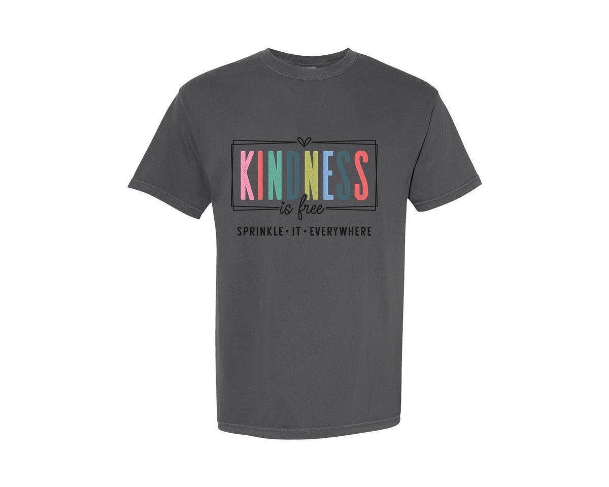 brand:Comfort Colors|color:Pepper|Kindness Positive Saying Sprinkle 3 Graphic T-Shirt