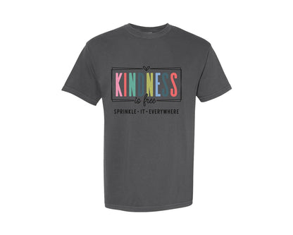 brand:Comfort Colors|color:Pepper|Kindness Positive Saying Sprinkle 3 Graphic T-Shirt