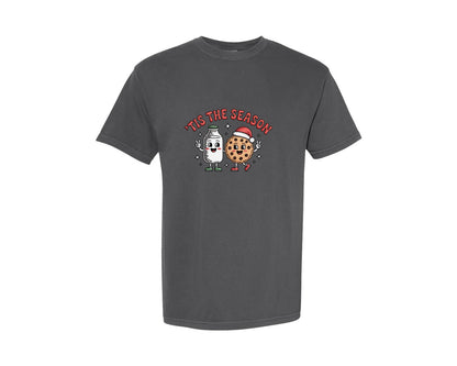 brand:Comfort Colors|color:Pepper|Milk And Cookies Tis The Season 4 Graphic T-Shirt
