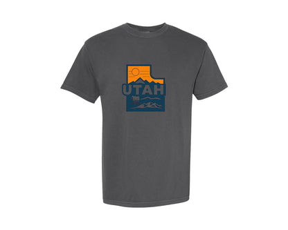 brand:Comfort Colors|color:Pepper|Utah State Map 2 Graphic T-Shirt