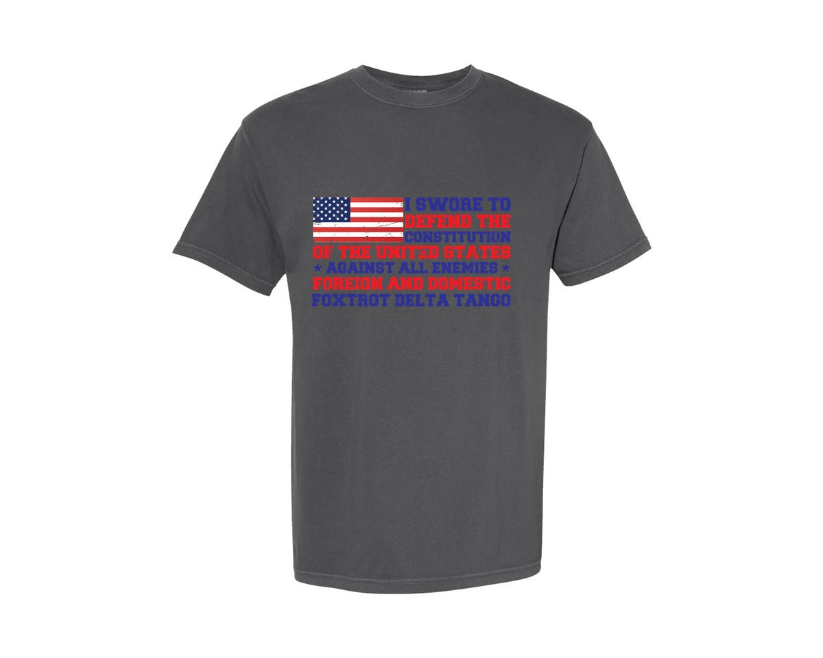 brand:Comfort Colors|color:Pepper|Foxtrot Delta Tango Resistance Graphic T-Shirt