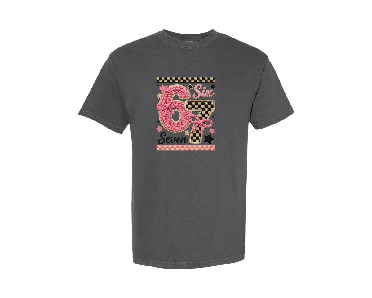 brand:Comfort Colors|color:Pepper|Knitted Rope 67 Valentine Design Graphic T-Shirt